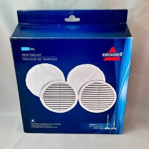 Bissell SpinWave Mop Pad Kit 2124 for 2039 2307 2315 Series 4 Pack White Gray